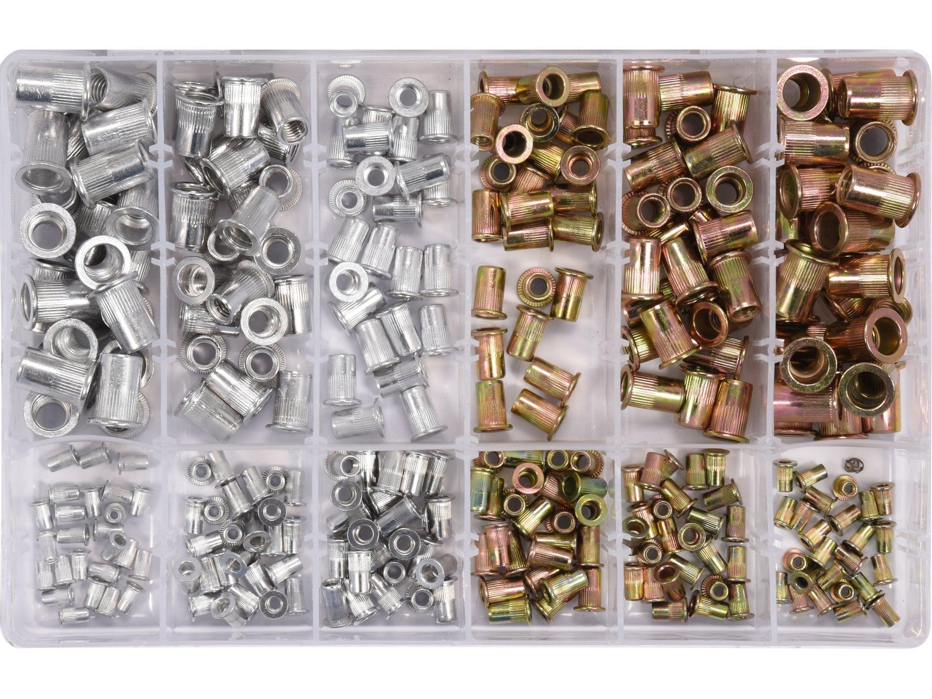 SET PIULIȚE NITUIBILE OȚEL/ALUMINIU, M3-M10, 300 BUC YATO YT-36480