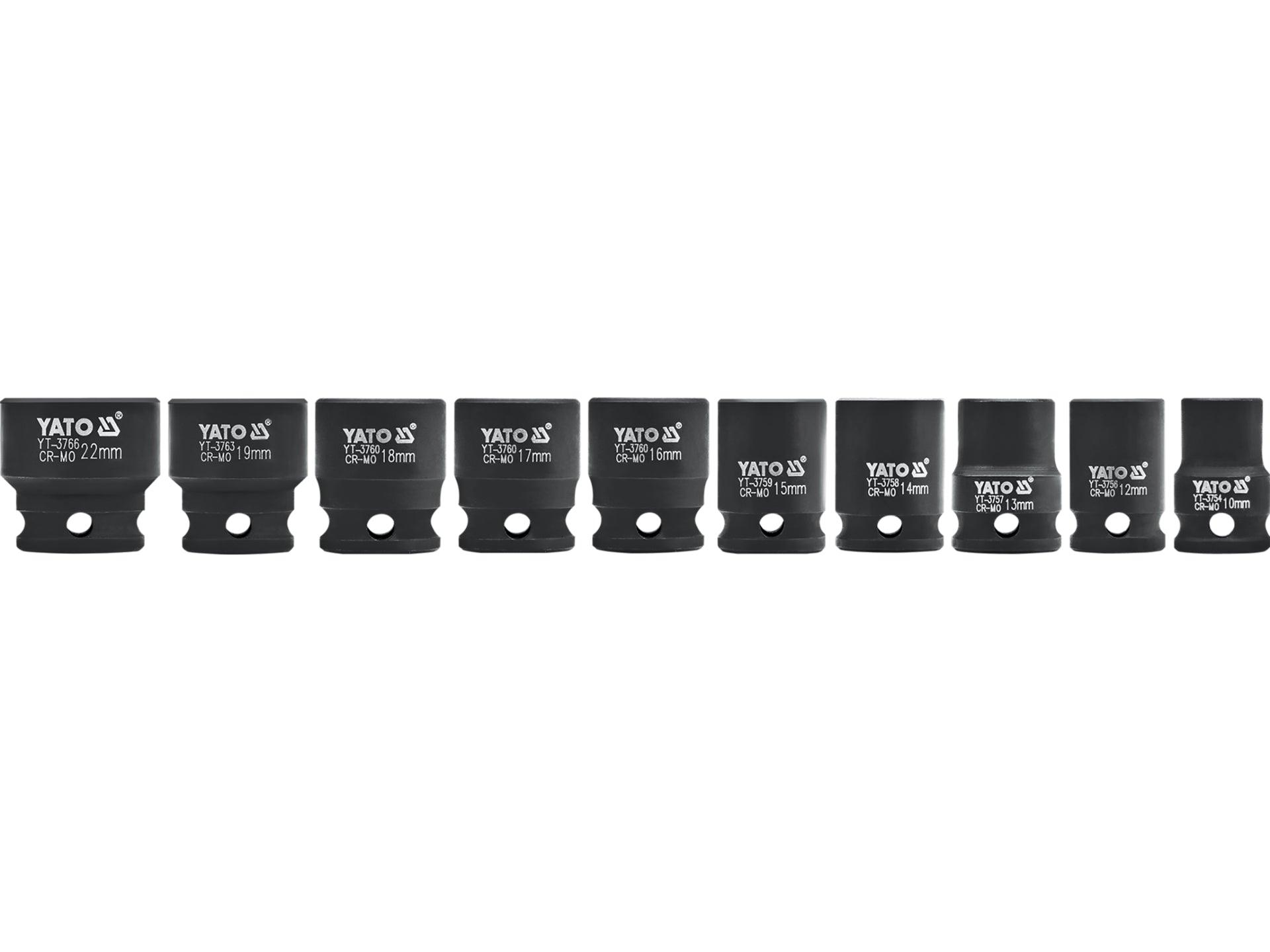 SET TUBULARE IMPACT 3/8'', 10 BUC YATO YT-37690