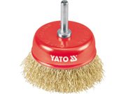 PERIE CUPĂ CU AX 75MM, SÂRMĂ ONDULATĂ PLACATĂ CU ALAMĂ YATO YT-4750