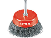 PERIE CUPĂ CU AX 75MM, SÂRMĂ ONDULATĂ OȚEL INOXIDABIL YATO YT-4751