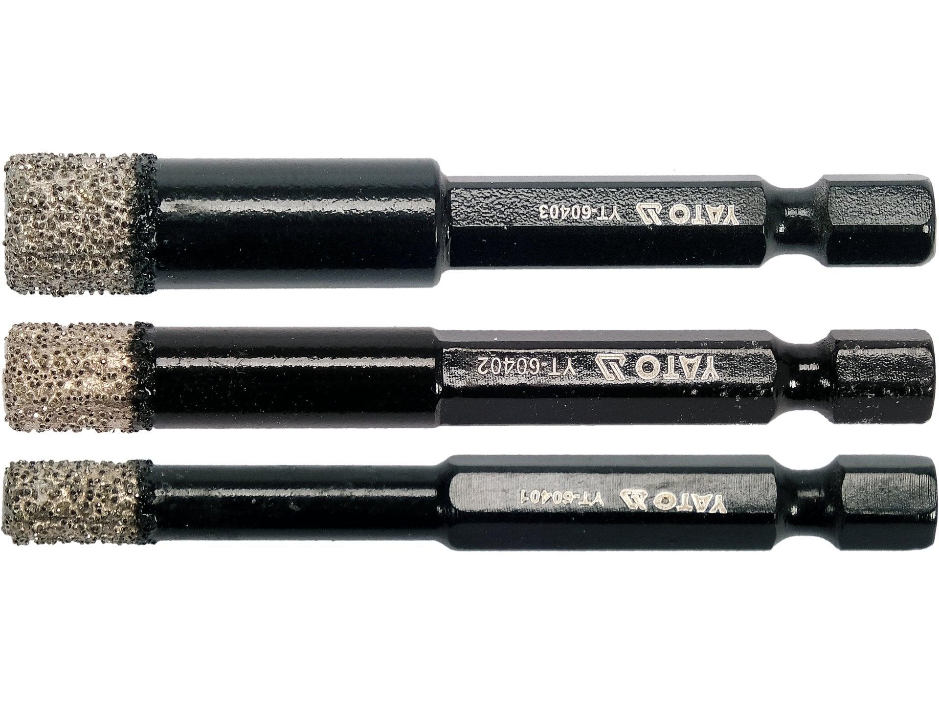 SET 3 BURGHIE DIAMANTATE PENTRU CERAMICĂ YATO YT-60409