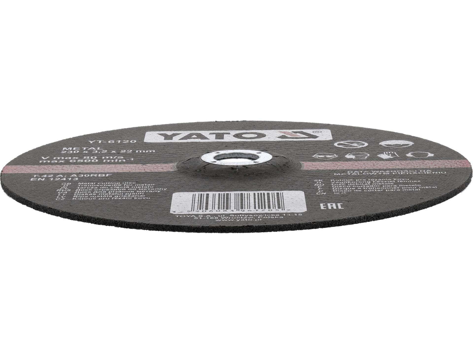 DISC TĂIAT METAL 230X3.2X22MM YATO YT-6120