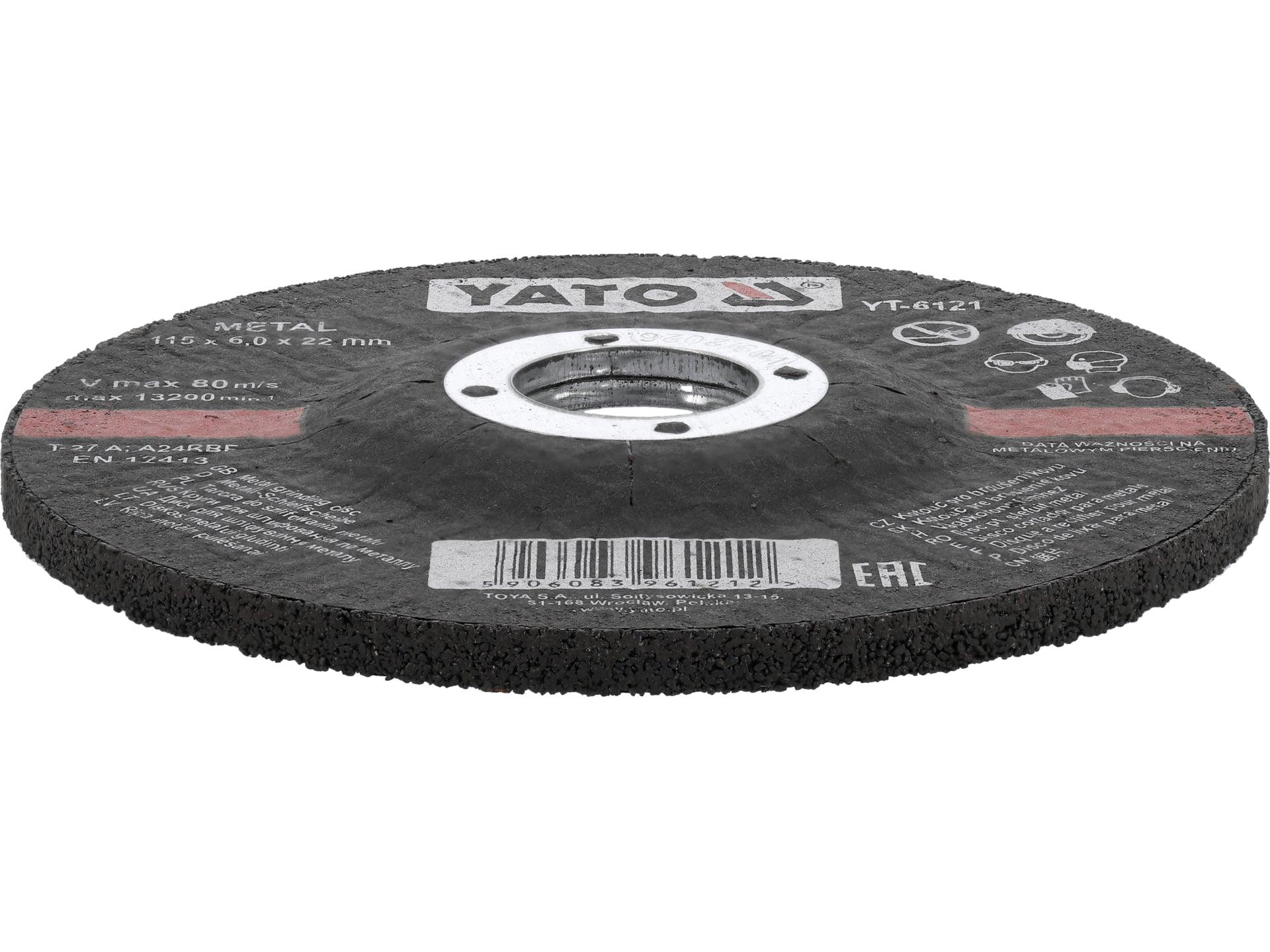 DISC PENTRU ȘLEFUIT,DEPRESAT, 115X22X6MM YATO YT-6121