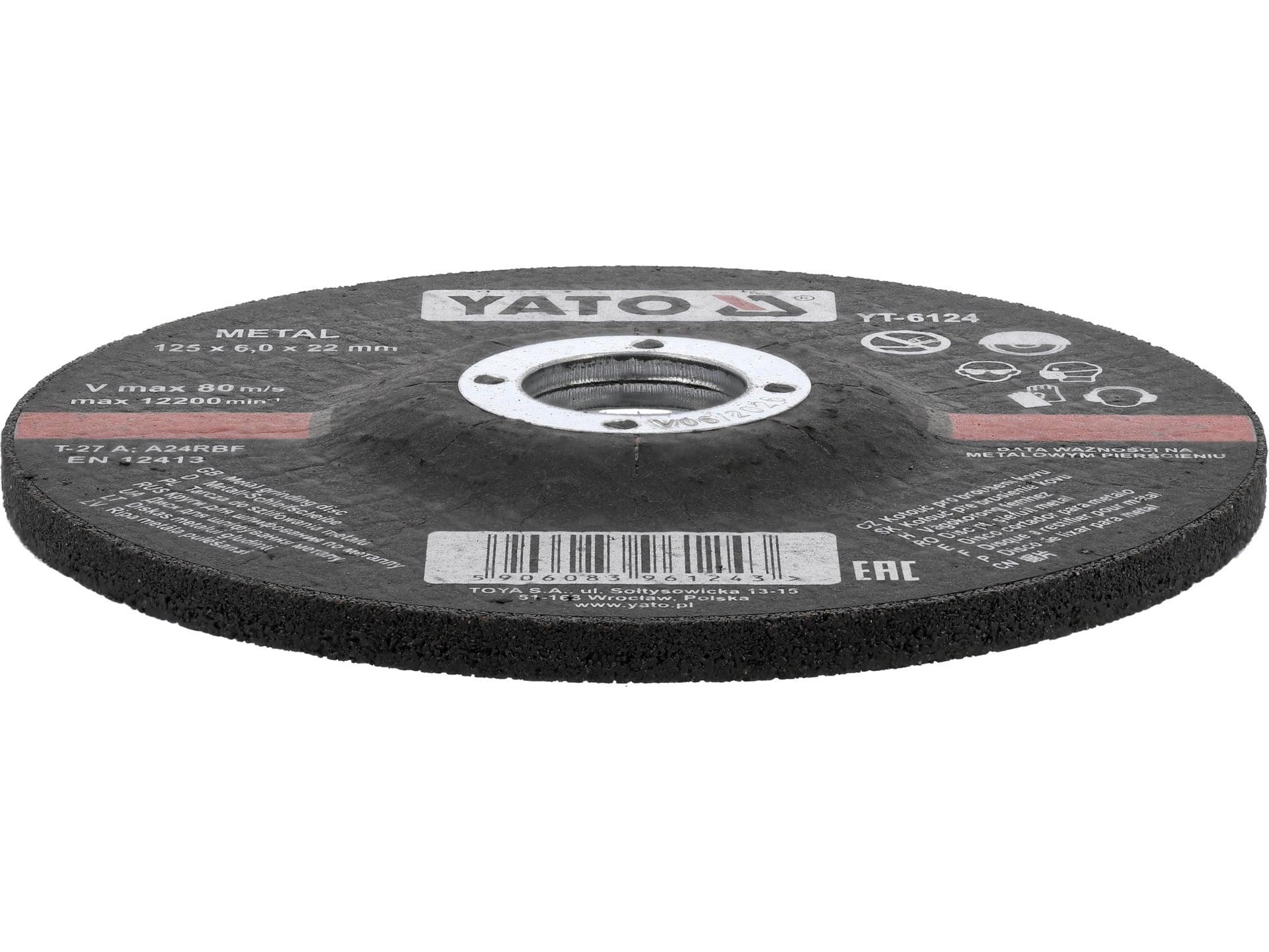 DISC ȘLEFUIT METAL 125X6X22MM YATO YT-6124