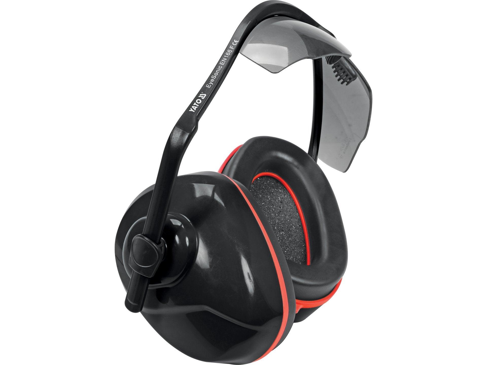 CĂȘTI ANTIFONICE, CU OCHELARI PROTECȚIE INTEGRATI, LENTILĂ GRI YATO YT-74635