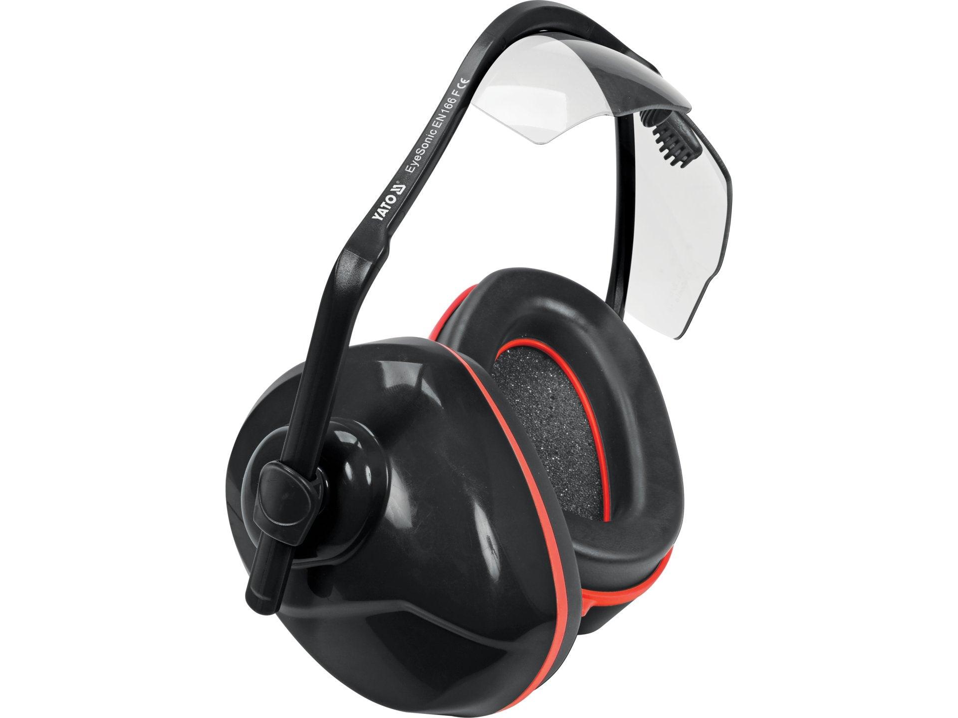 CĂȘTI ANTIFONICE, CU OCHELARI PROTECȚIE INTEGRATI, LENTILĂ TRANSPARENTA YATO YT-74636