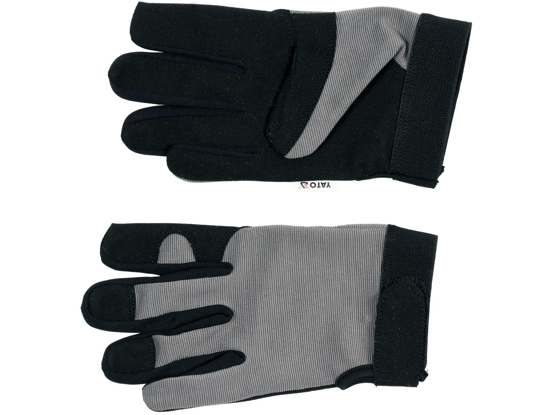 MĂNUȘI DE LUCRU DIN PIELE SINTETICĂ, GRI/NEGRU, MĂRIMEA 9 YATO YT-74652