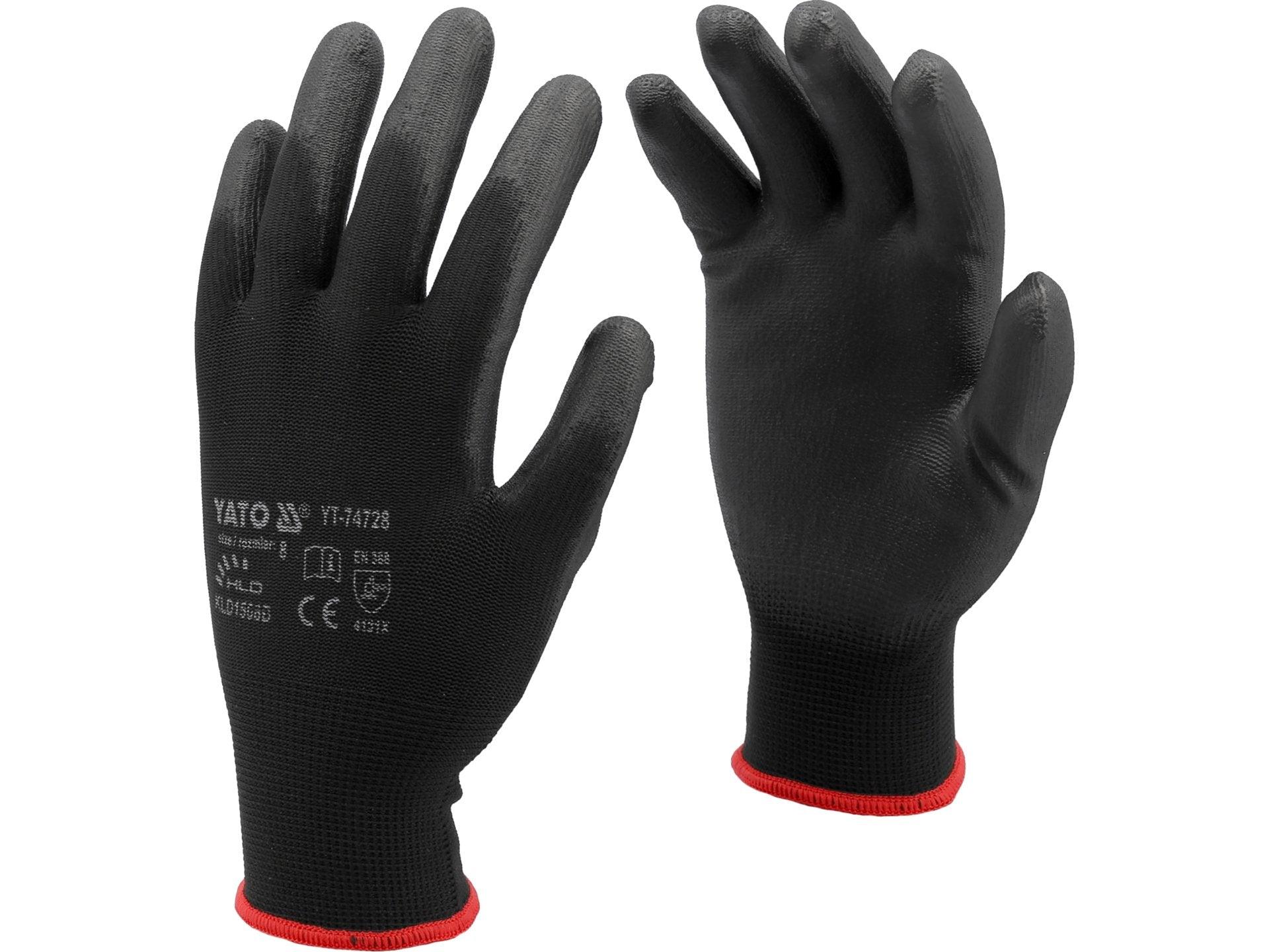 MĂNUȘI DE PROTECȚIE, NYLON, NEGRU, MĂRIMEA 9 YATO YT-74729
