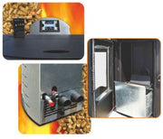 Pachet Termosemineu peleti Fiama Avorio 25 kW, complet echipat, teava