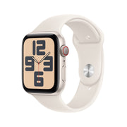 Cumpara Apple Watch SE GPS + Cellular, 44mm Starlight Aluminium Case, Starlight Sport Band - S/M de la Mesterul Minune