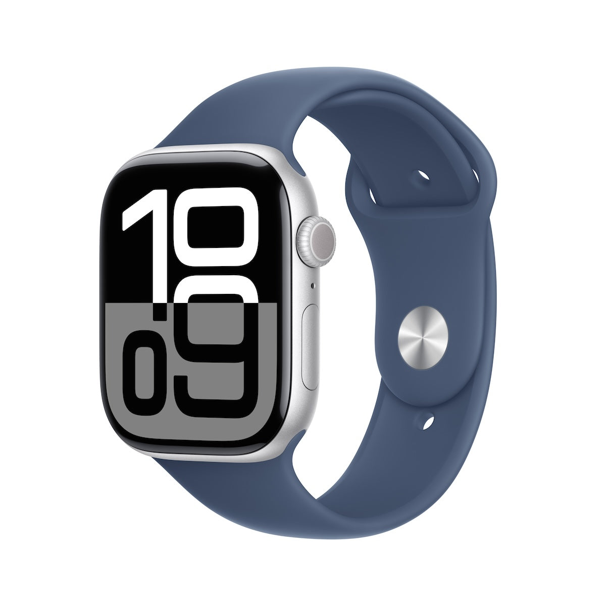Cumpara Resigilat: Apple Watch Series 10 GPS, 46mm Silver Aluminium Case, Denim Sport Band - M/L de la Mesterul Minune