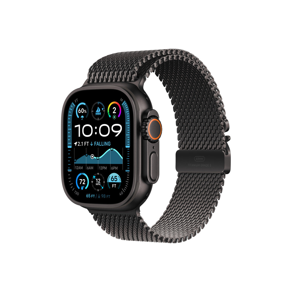 Cumpara Curea Apple pentru Apple Watch 49mm Milanese Loop, Black Titanium Milanese Loop, Medium de la Mesterul Minune