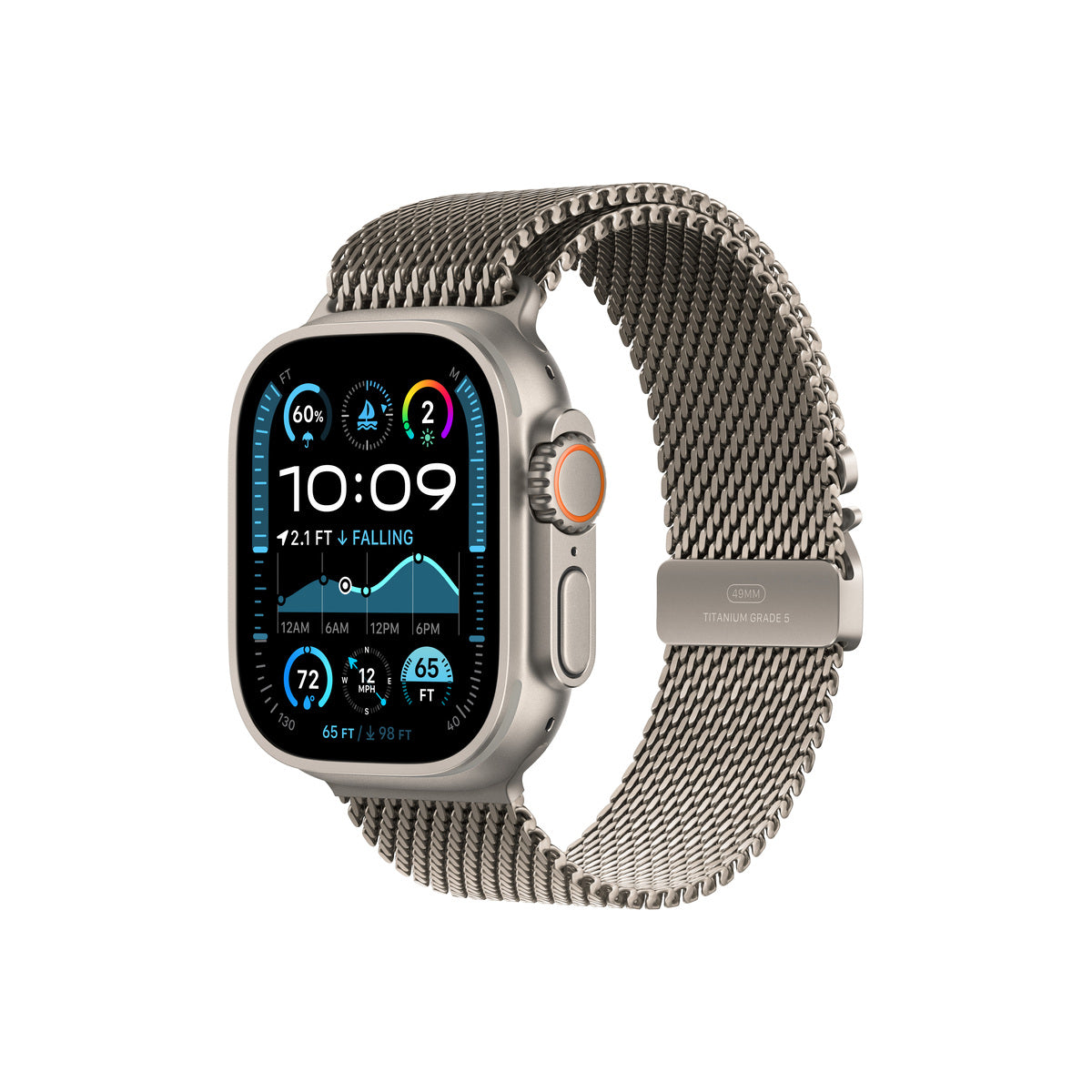 Cumpara Curea Apple pentru Apple Watch 49mm Milanese Loop, Natural Titanium Milanese Loop, Large de la Mesterul Minune