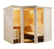 Cabina sauna MIXTA din lemn masiv Arktis Infra+