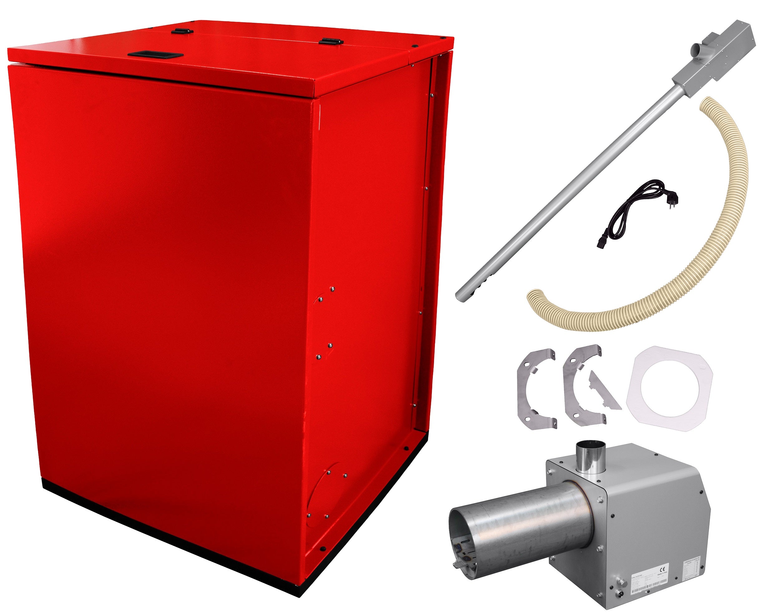 Pachet transformare cazanele pe lemne, din combustibil solid in cazan pe peleti cu ARZATOR PELETI FORNELLO B-HOME 34 KW CU SNEC B-MAX si BUNCAR 500 LITRI