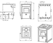 Termosemineu pe lemne FORNELLO TOROS 29 kW Ivory pe combustibil solid
