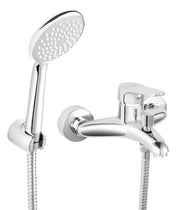 Baterie cadă-duș cu set de duș inclus, Ferro Isso, monocomandă, diverter, alama sanitara, crom