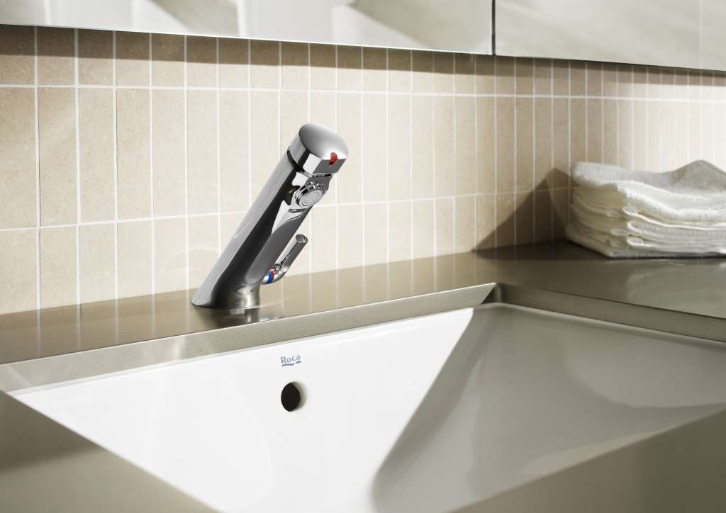 Baterie lavoar Roca, cu temporizare, apa rece sau premixata, A5A4279C00