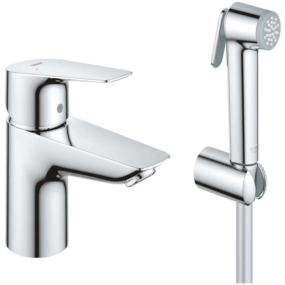 Baterie lavoar cu dus igienic Grohe BauEdge, marime S crom