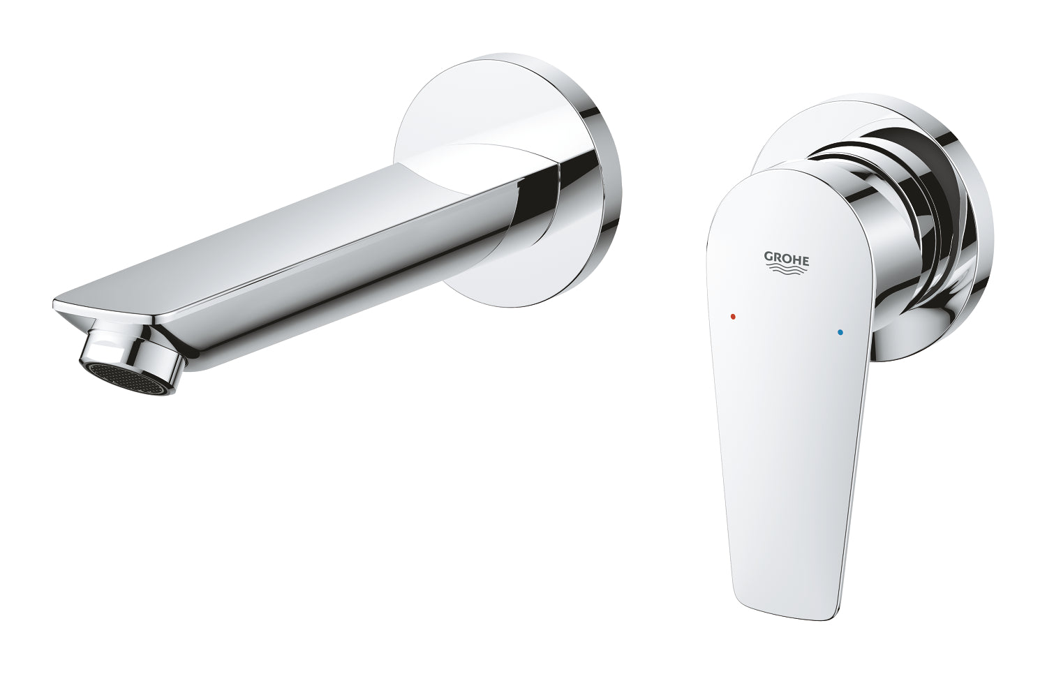 Baterie lavoar Grohe Bau Edge New, pipa 17 cm, montaj incastrat, corp