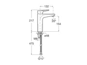 Baterie lavoar Roca Atlas, M, 218 mm, pornire rece, crom, A5A3D90C00