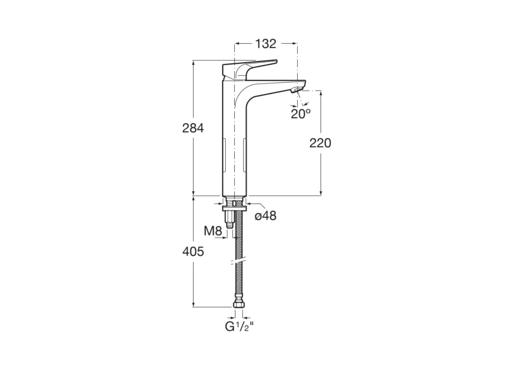 Baterie lavoar Roca Atlas, XL, 294 mm, pornire rece, crom, A5A3790C00