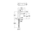 Baterie lavoar Roca Cala, M, 161 mm, pornire rece, crom, A5A326EC00