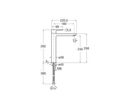 Baterie lavoar Roca Cala, XL, 292 mm, mat, alb,A5A346EB00