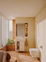 Baterie lavoar, Roca Nu, cu ventil pop-up, Cold Start, manetă ”PIN”, înălțime S, Chrome