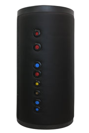 Boiler cu 2 serpentine FORNELLO SOL 300 LT 2S, pentru centrala termica si solar, montaj pe sol, izolatie termica, manta de protectie , flansa de vizitare