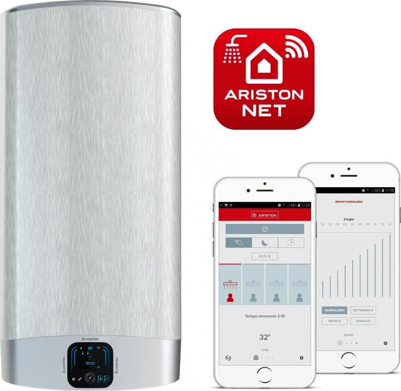 Boiler electric Ariston VELIS EVO Wi-Fi 80 EU, 80 litri, Afisaj