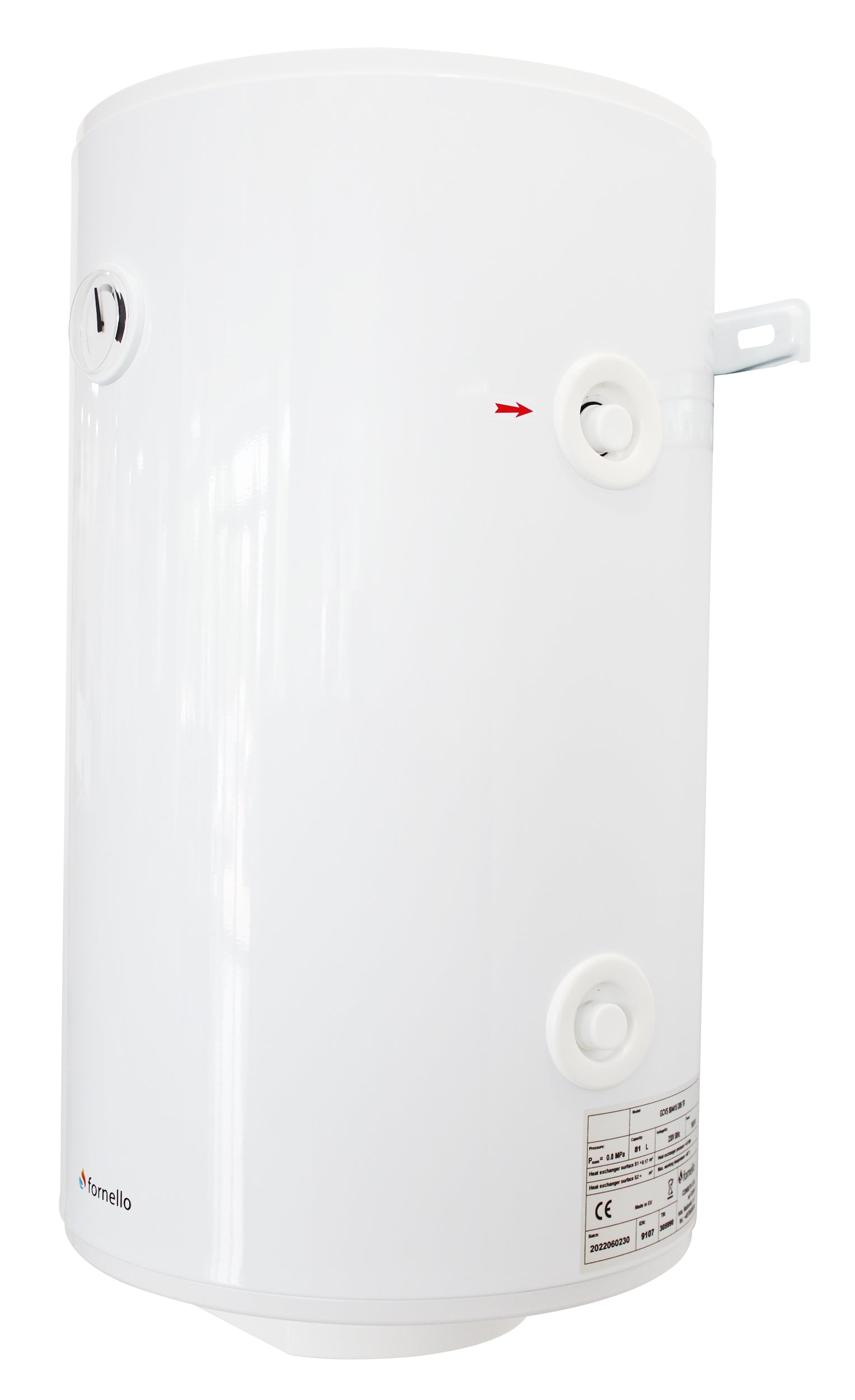 Boiler termoelectric cu o serpentina Fornello Optima GCVS 1204415 D09 TRP, 120 Litri, 1500 watt, reglaj extern al temperaturii, poliuretan expandat