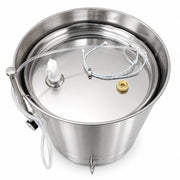 Butoi (cisterna) INOX cu capac flotant 200 L si camera din silicon, cadou robinet din INOX