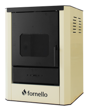 Termosemineu pe lemne, brichete si carbune Fornello Rimini Ivory 18 kW