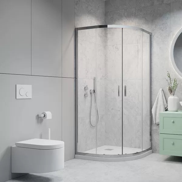 Cabina de dus semirotunda, cu usi culisante, Radaway Alienta,