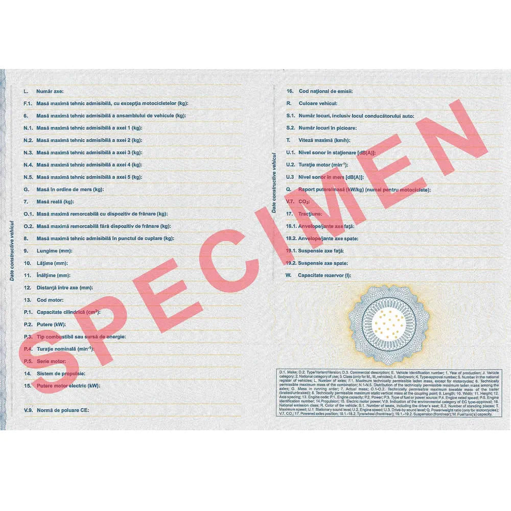 Cumpara CARTE IDENTIFICARE AUTO (CIV) 200 de la Mesterul Minune