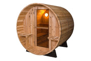 Sauna butoi cu banci exterioare cedru rosu 245 x 185 x 200 cm