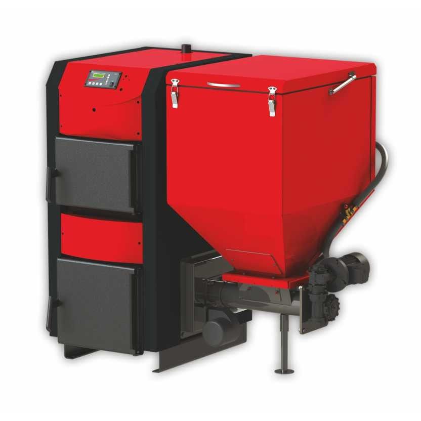 Centrala termica mixta Burnit WBS AC UB 27 kW, pe peleti, agropeleti din paie, peleti din floarea soarelui, carbune , aschii lemn , samburi, porumb sau cereale