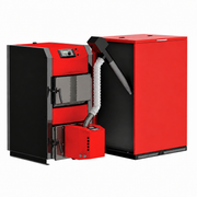 Centrala mixta combustibil solid si peleti Sunsystem Burnit NWB PRIME 50 KW cu arzator Peleti Burnit Pell 40 cu autocuratare, sneck si buncar 500 litri
