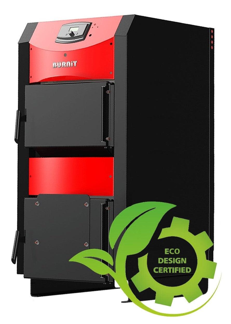 Pachet Centrala pe combustibil solid ​Sunsystem Burnit NWB PRIME 50 kW, boiler termoelectric, vas expansiune, pompa circulare, controller pompa, fitinguri montaj