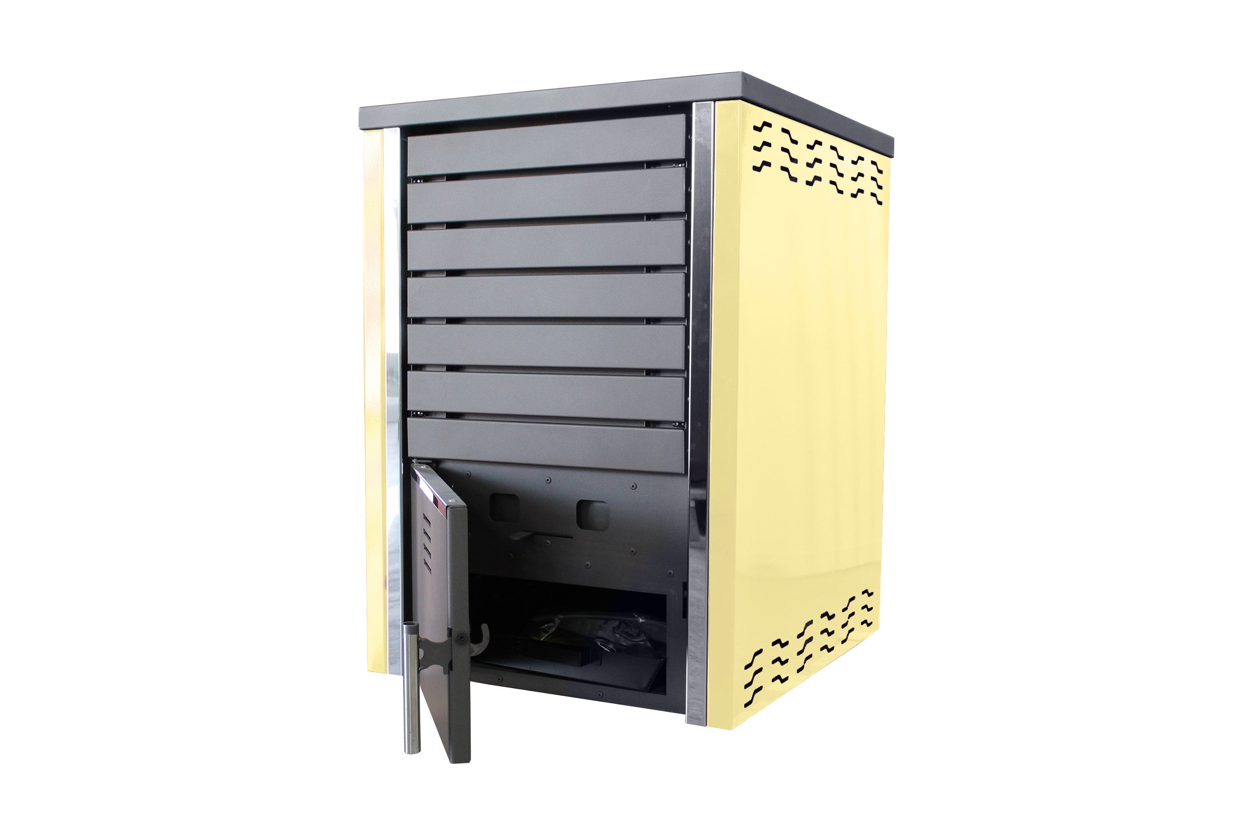 Centrala pe lemne FORNELLO SAUNA CREAM 30 kw pe combustibil solid ( lemn,carbune,bricheti ) ce se poate utiliza pentru incalzirea locuintelor, si este echipat cu pompa de circulatie