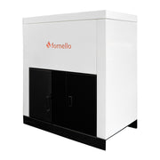 Centrala pe peleti Fornello Eco Energy 35 kW, complet echipata pentru incalzire automatizare, pompa recirculare, vas expansiune, afisaj digital, arzator fonta, curatare mecania drumuri fum, buncar peleti integrat 75 kg