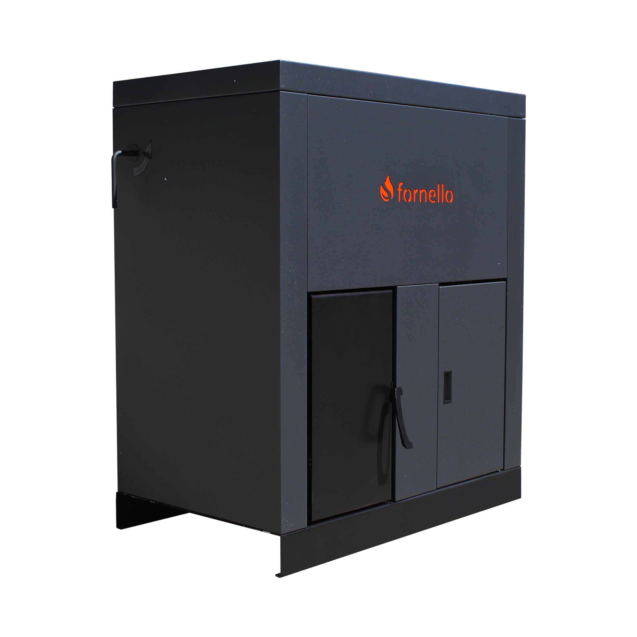 Centrala pe peleti Fornello Eco Energy 50 kW, echipata cu automatizare, afisaj digital, arzator fonta, curatare mecania a drumurilor de fum, buncar peleti integrat 130 kg