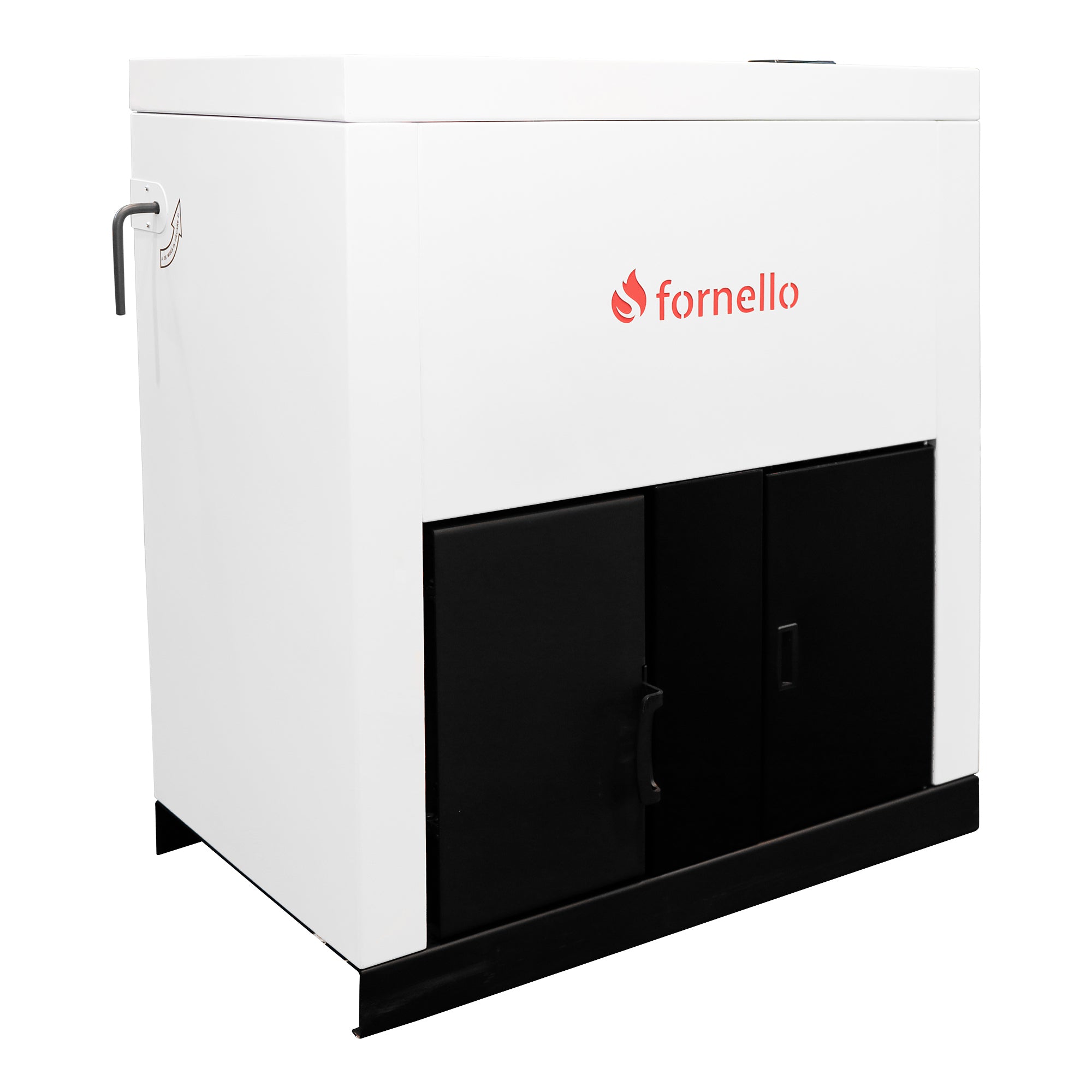 Centrala pe peleti Fornello Eco Energy 35 kW, echipata cu automatizare, afisaj digital, arzator fonta, curatare mecania a drumurilor de fum, buncar peleti integrat 75 kg