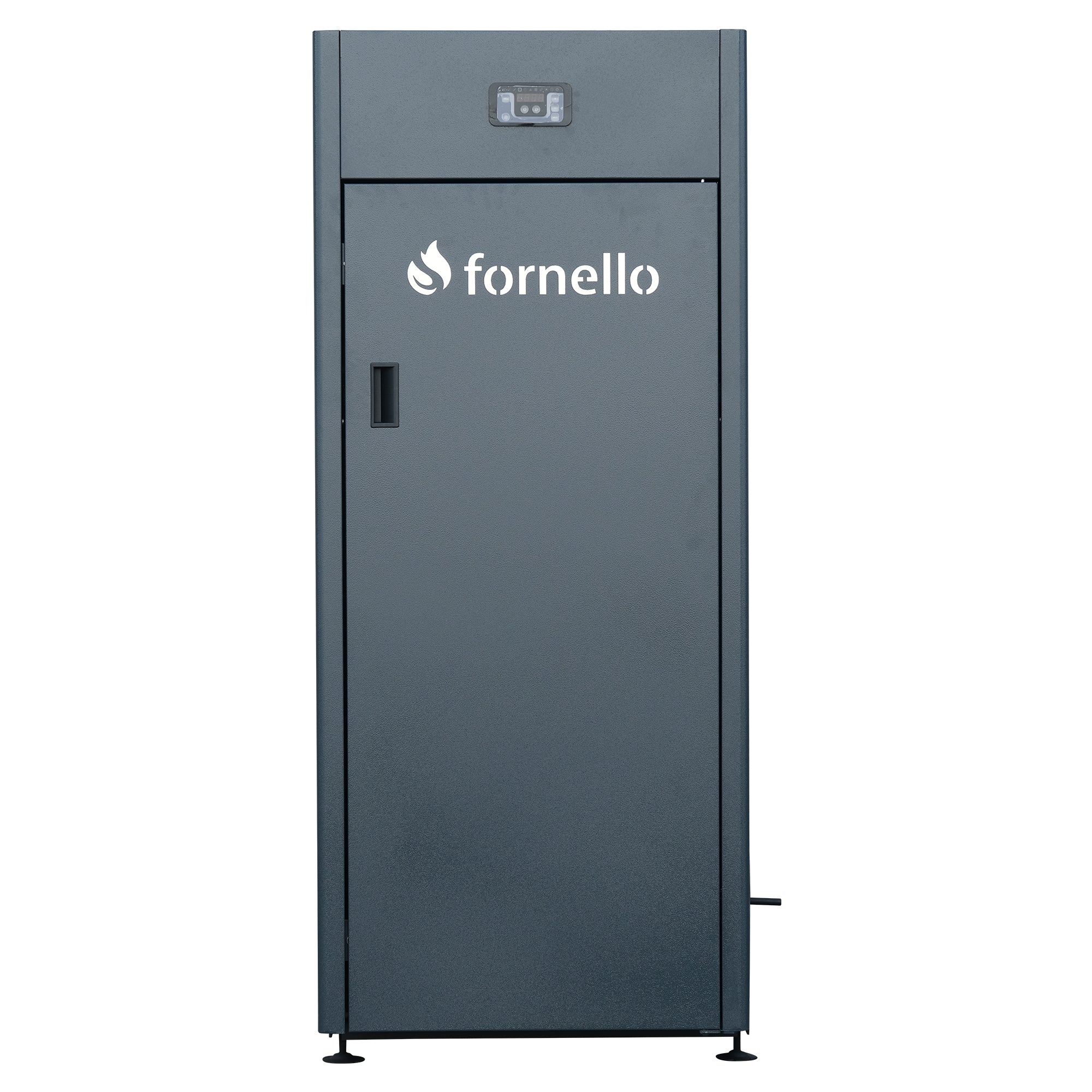 CENTRALA PE PELETI FORNELLO KING PLUS 35 KW, echipata cu: pompa de circulatie, vas de expansiune, supapa de siguranta, automatizare, rezervor pentru peleti 145 kg, creuzet din fonta, tiraj fortat