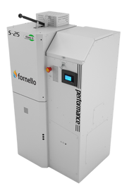 Pachet premium Centrala pe peleti Fornello Slimpel Performance 40 kw, boiler, termostat control de la distanta, pompe electronice, vas expansiune termic si sanitar, vana deviatoare 3 cai, cos inox si fitiguri de baza