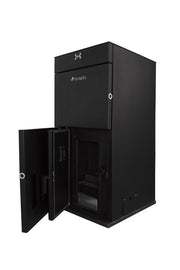 Centrala pe peleti Fornello Pellet King 25 KW, echipata cu: pompa de circulatie, vas de expansiune, supapa de siguranta, automatizare, telecomanda, rezervor pentru peleti, tiraj fortat