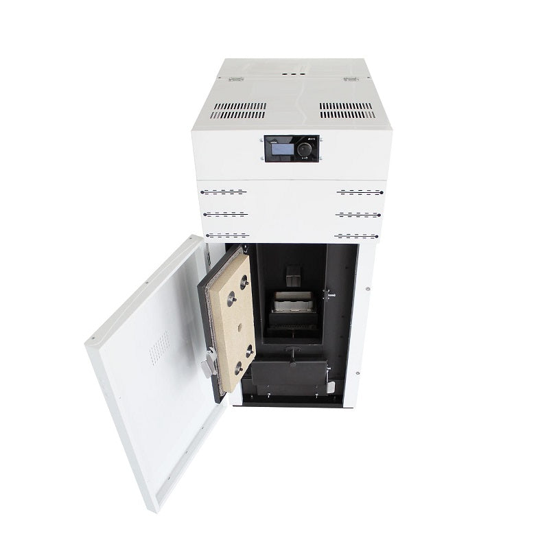 Centrala termica automata pe peleti Fornello Lidya Compact Proplus 25 kw, echipata cu pompa Grundfos, vas, manometru, supapa, arzator inox, curatare automata arzator, curatare automata schimbator, A+, elimina automat cenusa