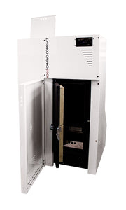 Centrala termica compacta pe peleti Fornello Rossi Camino Compact 35 kw, pompa de circulatie, vas expansiune, tiraj fortat, curatare manuala a arzatorului si a drumurilor de fum, Ecodesign, A+, cu rezervor 153 l