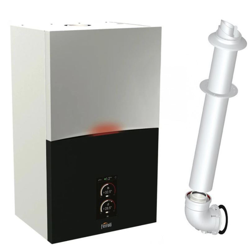 Centrala termica in condensare Ferroli Bluehelix MAXIMA 28C, 28 kW, , touch screen 7", sistem de combustie autoadaptiv, kit evacuare inclus